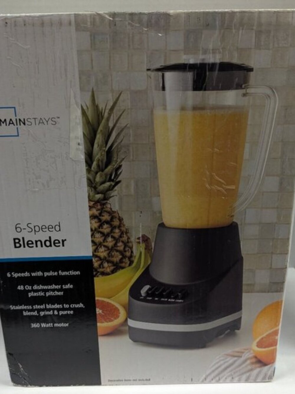 Mainstays 6-Speed Blender | 48oz Jar, 360W Motor, Stainless Blades